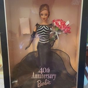 Vintage Rare " 40th Anniversary" Barbie Doll, Black Chiffon Elegant Evening Gown